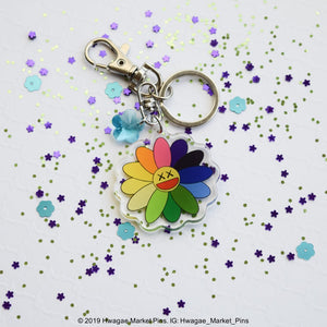 KAWS x Hobi Flower Acrylic Charm Keychain